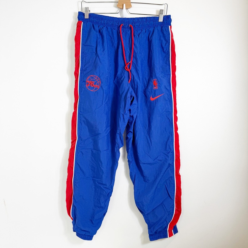 Nike Philadelphia 76ers Pants Mens L Blue NBA Track Windbreaker AV6757-495